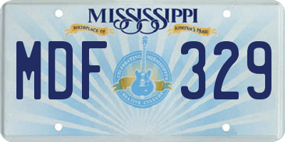 MS license plate MDF329