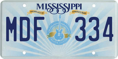 MS license plate MDF334