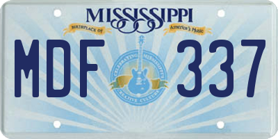MS license plate MDF337