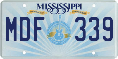 MS license plate MDF339