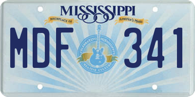 MS license plate MDF341