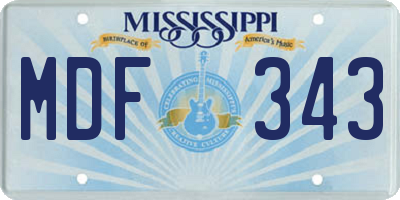 MS license plate MDF343