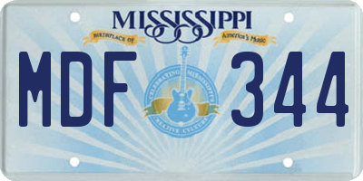 MS license plate MDF344