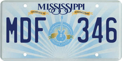 MS license plate MDF346