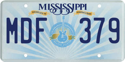 MS license plate MDF379