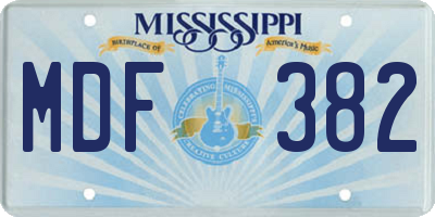 MS license plate MDF382