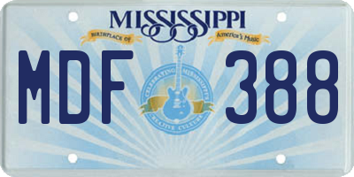 MS license plate MDF388
