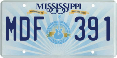 MS license plate MDF391