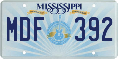 MS license plate MDF392