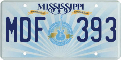 MS license plate MDF393