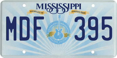 MS license plate MDF395