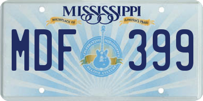 MS license plate MDF399