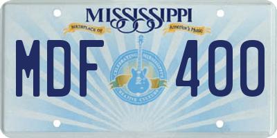 MS license plate MDF400