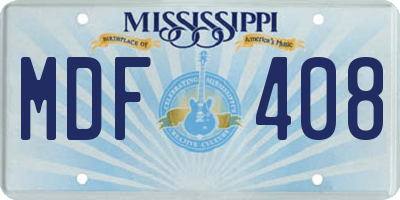 MS license plate MDF408
