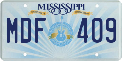 MS license plate MDF409