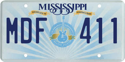 MS license plate MDF411