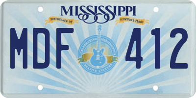 MS license plate MDF412