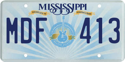 MS license plate MDF413