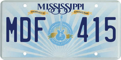 MS license plate MDF415