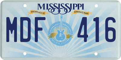 MS license plate MDF416
