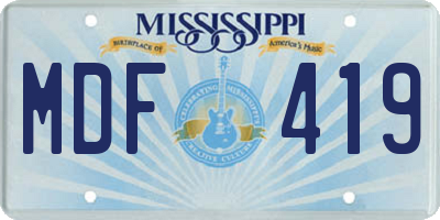MS license plate MDF419