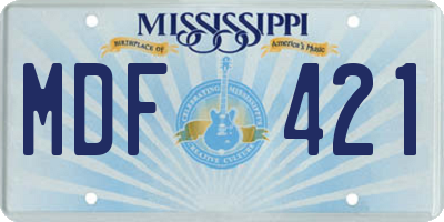 MS license plate MDF421