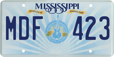 MS license plate MDF423
