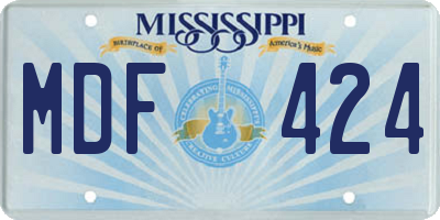 MS license plate MDF424
