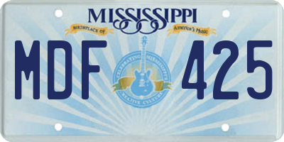 MS license plate MDF425