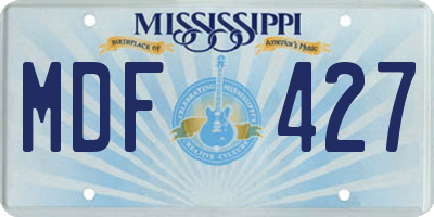 MS license plate MDF427
