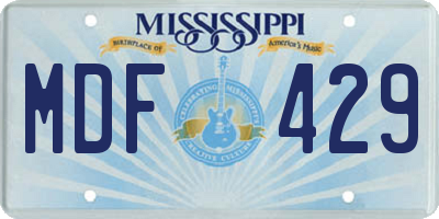 MS license plate MDF429