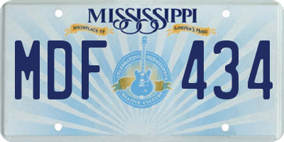 MS license plate MDF434