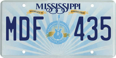MS license plate MDF435