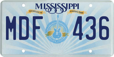 MS license plate MDF436