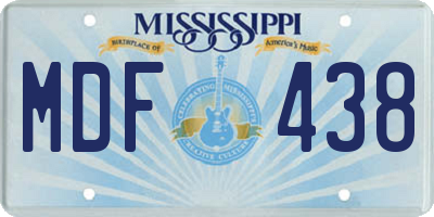 MS license plate MDF438