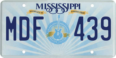 MS license plate MDF439