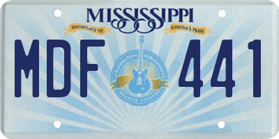 MS license plate MDF441