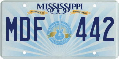 MS license plate MDF442