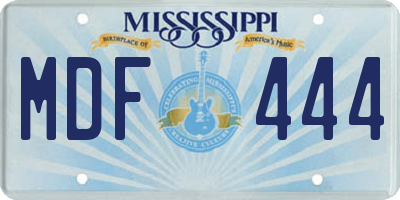 MS license plate MDF444