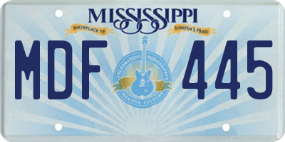 MS license plate MDF445