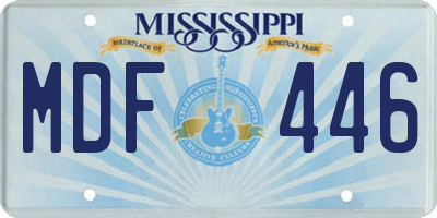 MS license plate MDF446