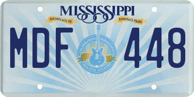 MS license plate MDF448