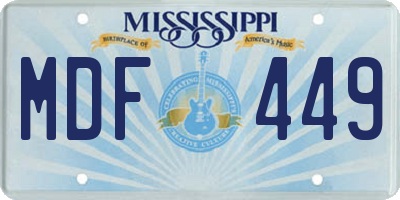 MS license plate MDF449
