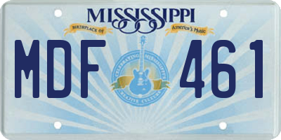 MS license plate MDF461