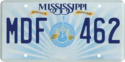 MS license plate MDF462