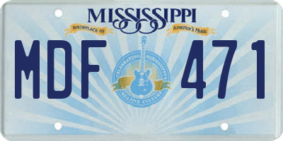 MS license plate MDF471