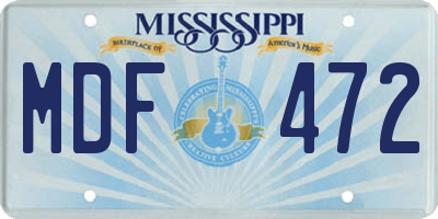 MS license plate MDF472