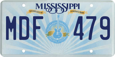MS license plate MDF479