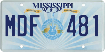 MS license plate MDF481