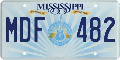MS license plate MDF482